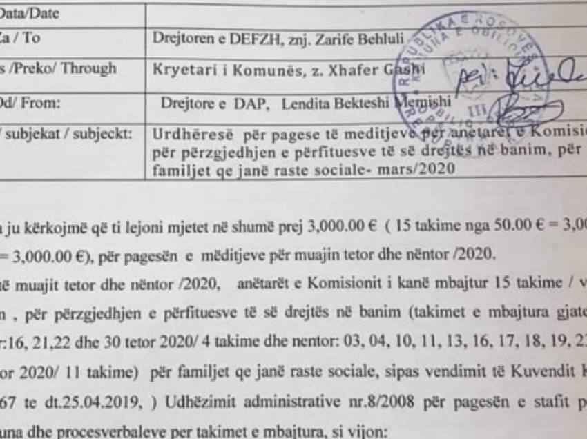 Katër zyrtarë të Obiliqit marrin 3 mijë euro për 15 takime për ndarjen e banesave për të varfërit