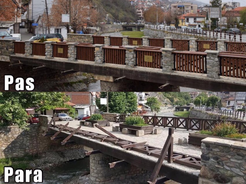 Përfunduan punimet e renovimit të rrethojave dhe ulëseve të “Urës së Marashit”