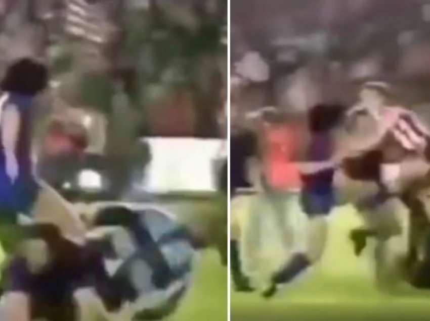 Kur ndeshja e futbollit u shndërrua në ring, Maradona nokauton kundërshtarin