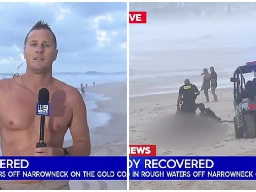 Prezantuesi australian i motit gjatë raportimit live lë mikrofonin, vrapon në ujë për ta nxjerrë trupin e pajetë të një burri