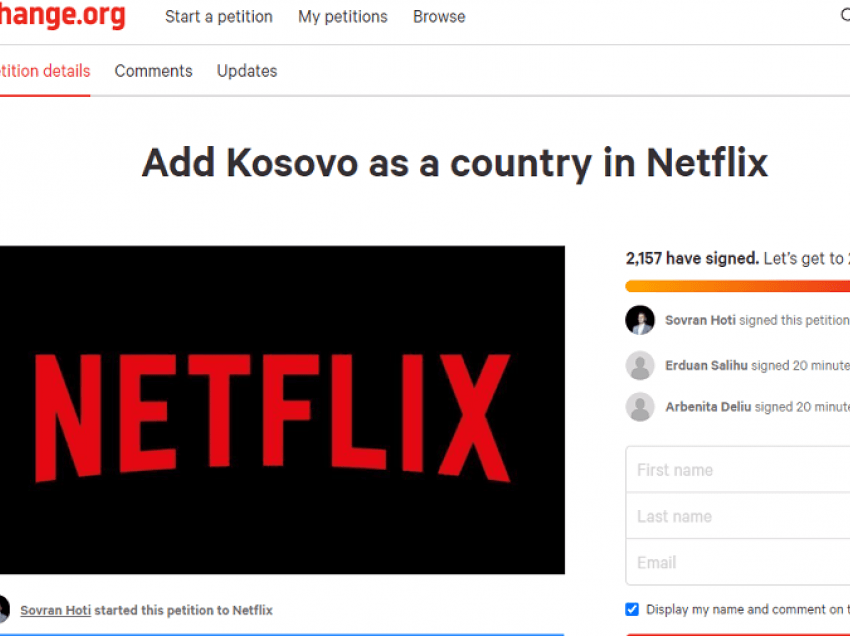 Netflix e shfaq Kosovën si pjesë të Serbisë, nis peticioni për ta ndryshuar