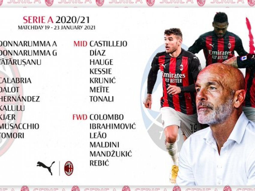 Milan publikon listën për ndeshjen ndaj Atalantas