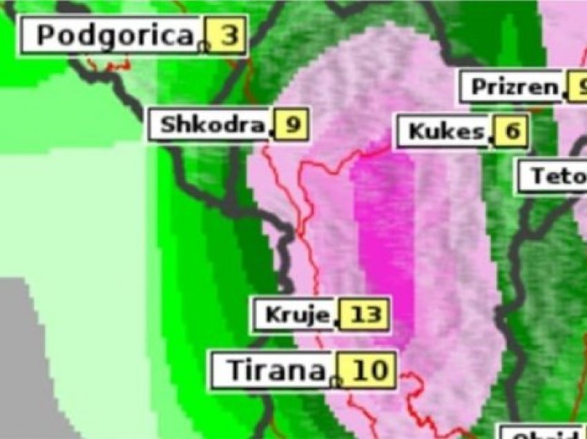 Stuhia “Frederik” mbërrin në Shqipëri, ja zonat ku priten rrebeshe shiu dhe përmbytjet