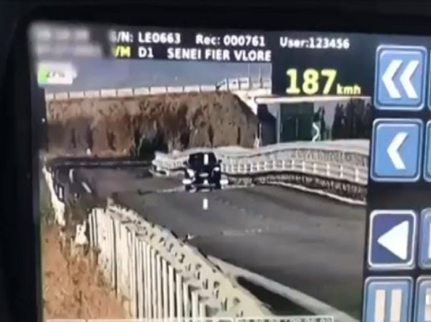 Kapet shqiptari duke vozitur 187 km në orë