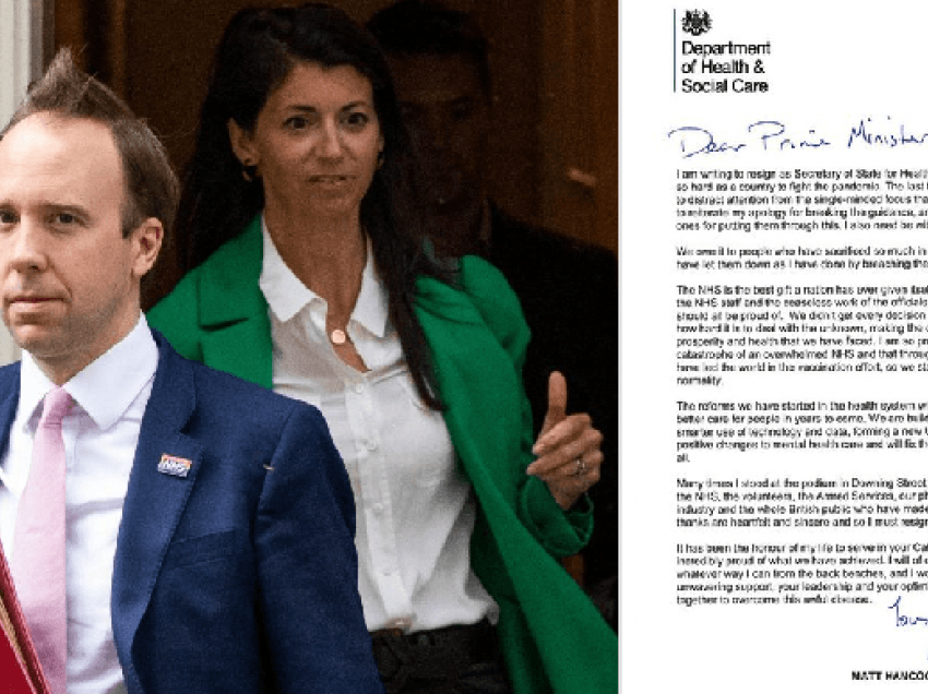 Dorëhiqet ministri britanik i skandalit të puthjes me sekretaren e tij në kohë izolimi