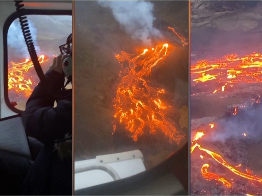 Shpërthen vullkani që ishte “në gjumë” 900 vjet, imazhet e filmuara me helikopter