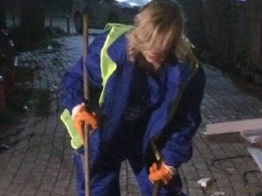 Deputetja e VV-së shfaqet duke pastruar rrugët e Prishtinës