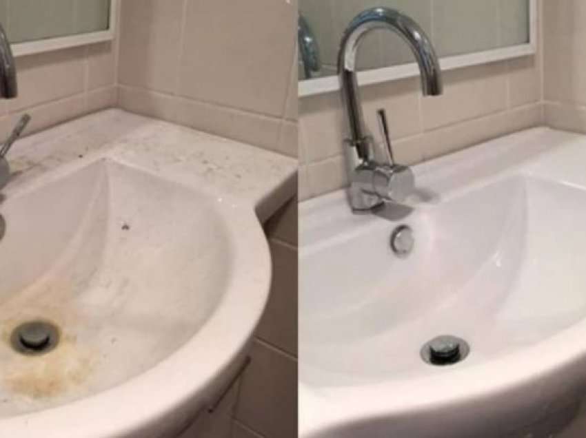 Sekreti me uthull për të pastruar në mënyrë perfekte lavamanin e zverdhur