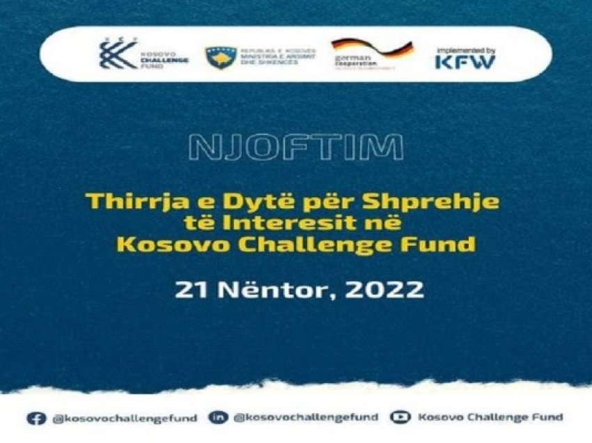 ​Fondi i Sfidave për Kosovën ka hapur Thirrjen e dytë për shprehje të interesit