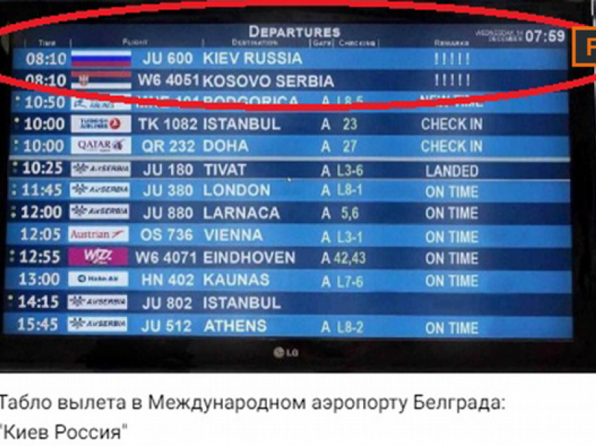 Fluturime për në “Kosovën serbe” dhe “Kievin rus”? - falsifikime të qëllimshme