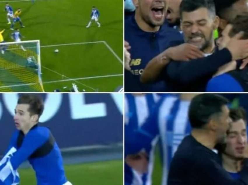 Trajneri i Portos inkuadron djalin e tij në lojë dhe ai shënon për t’i dhuruar tri pikë në fund të ndeshjes