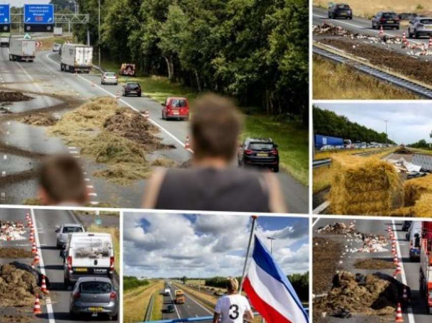 Dramë në Holandë: Fermerët bllokojnë autostradat me pleh, ndezin zjarret në rrugë