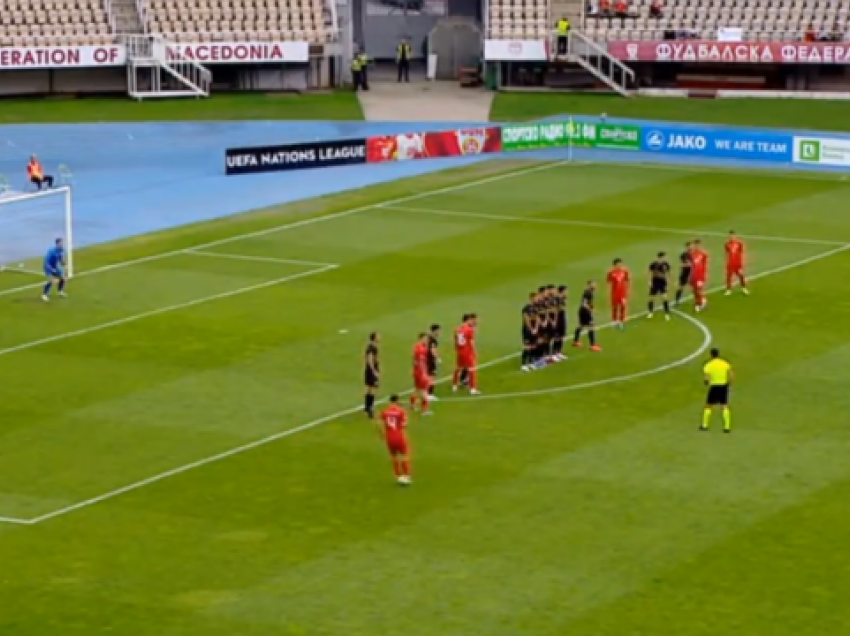 Bardhi shënon gol të bukur nga gjuajtja e lirë për Maqedoninë e Veriut!