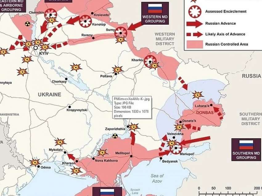 Një hartë e re e sulmeve ruse në Ukrainë është publikuar dhe kjo është gjendja