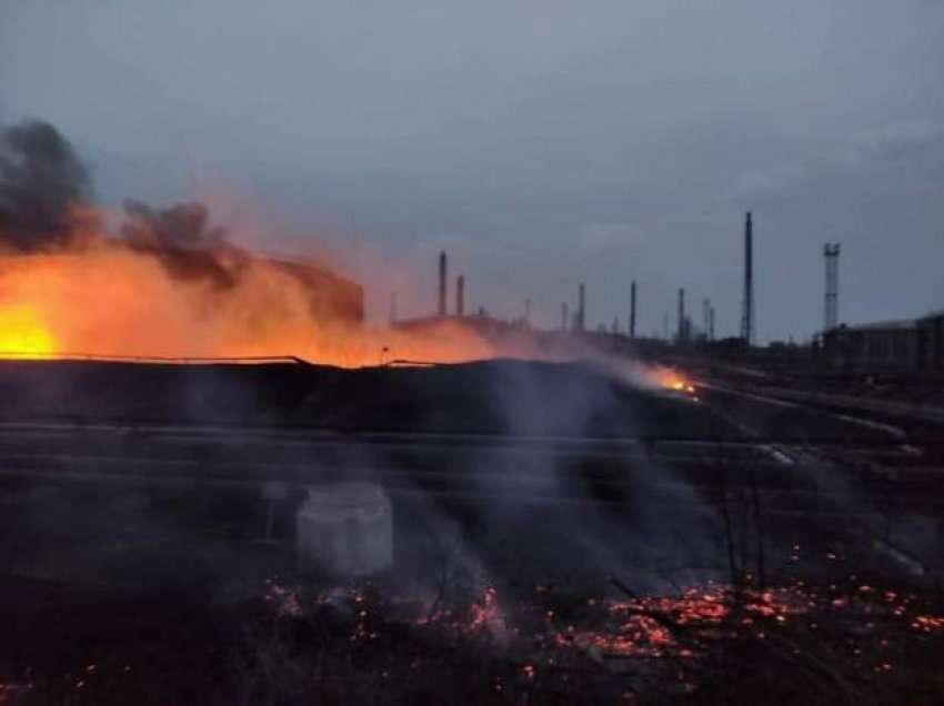 Pamjet tregojnë zjarret në depon e naftës në Luhansk