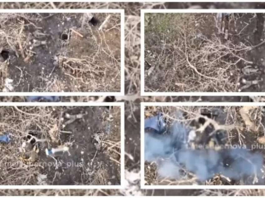 Po shtireshin si të vdekur, droni ukrainas vëren ushtarët rusë duke lëvizur dhe i godet me predha 