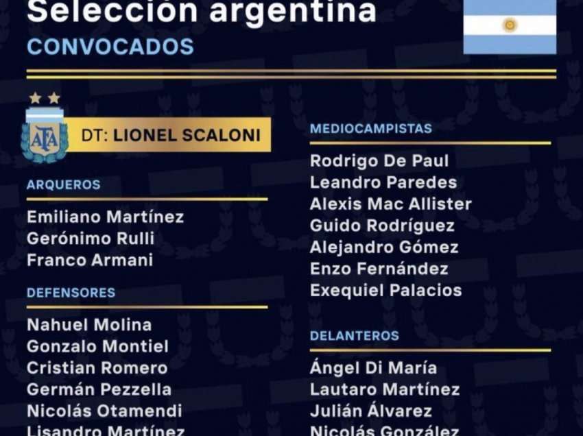 Scaloni shpall listën e Argjentinës, grumbullohet Dybala
