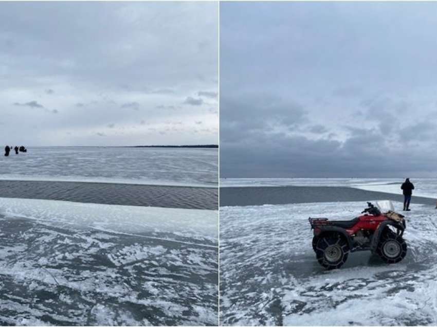 Rreth 200 peshkatarë mbetën “të bllokuar në ujë” pasi një copë e madhe akulli u shkëput në një liqe në Minnesota