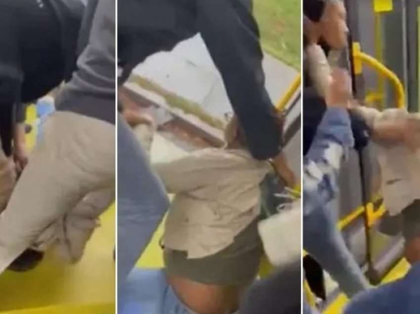 Shqetësuese/ Një grup të njerëzish tërheqin zvarrë një grua nga autobusi në Uashington