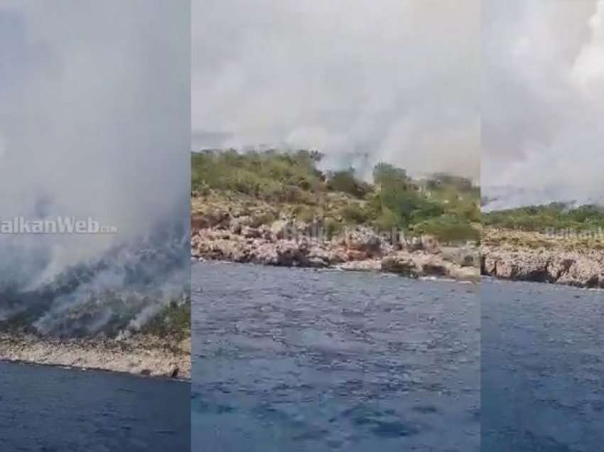  Zjarr në Karaburun pranë Gjirit të Shën Andreas, ndërhyrja e pamundur për shkak të terrenit