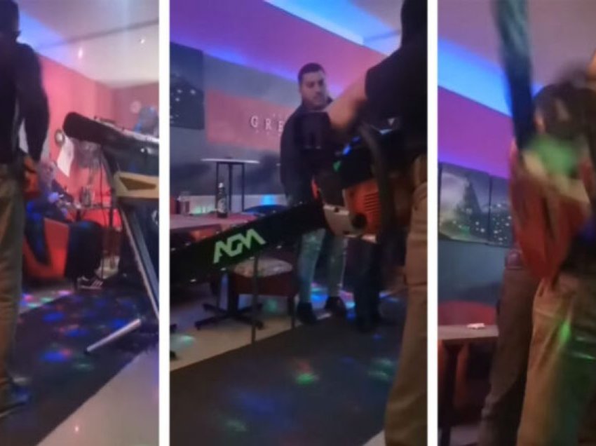 Çmenduri në Serbi – burri hyn në një klub nate me motorsharrë