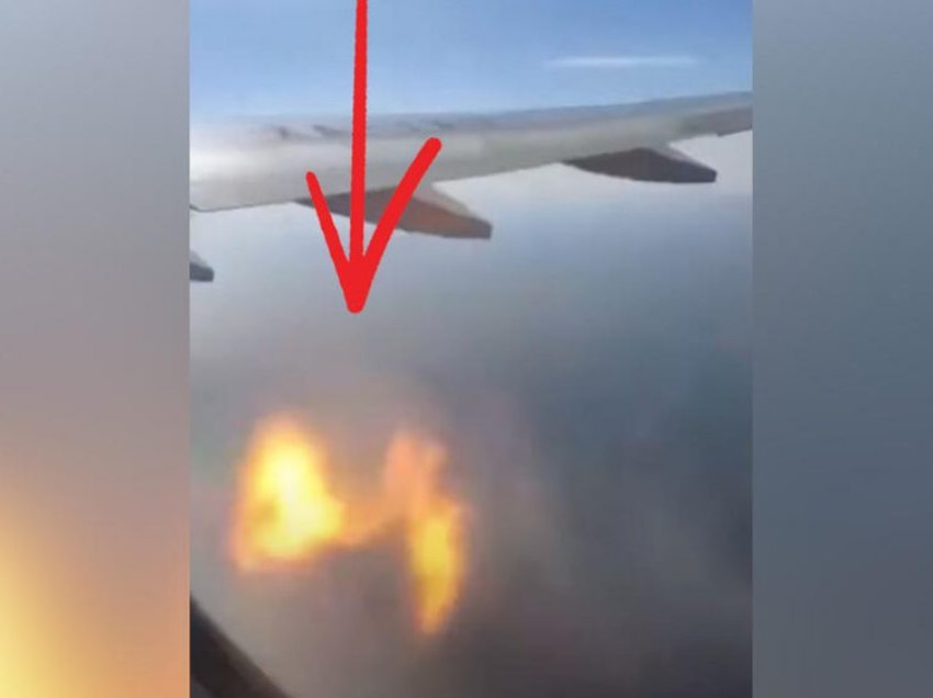 Gjatë fluturimit shpërthen njëri motor i aeroplanit, pasagjerët e tmerruar filmojnë momentin kritik 