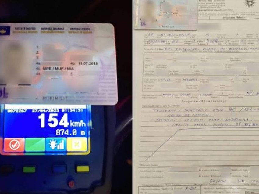 Policia në Gjilan gjobit me 300 euro dhe i merr patentshoferin ngasësit që tejkaloi shpejtësinë