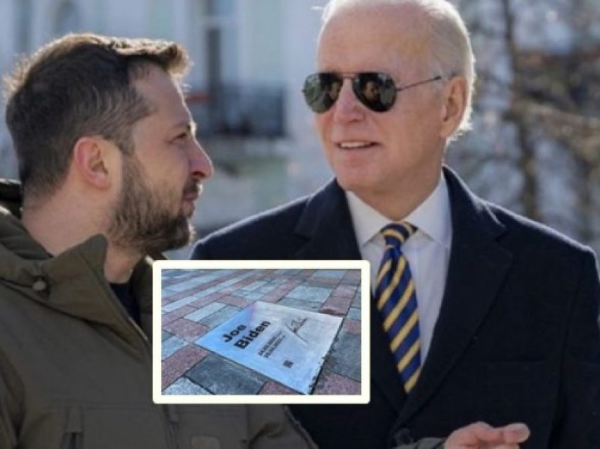 Çka shkruan në pllakën kushtuar Bidenit me rastin e vizitës në Ukrainë