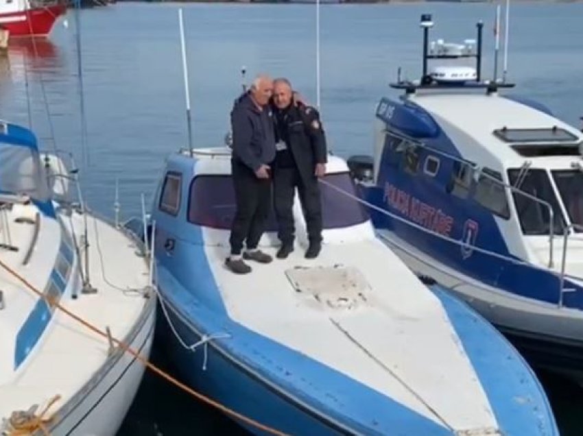 “Faleminderit!” Pronari i anijes përqafon policët që e shpëtuan, peshkarexha u fundos afër Sazanit