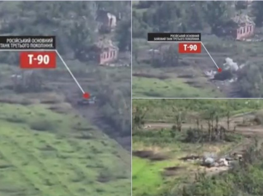 E shkatërruan, momenti kur tanku “më i ri” rus T-90 e pëson nga dronët ukrainas