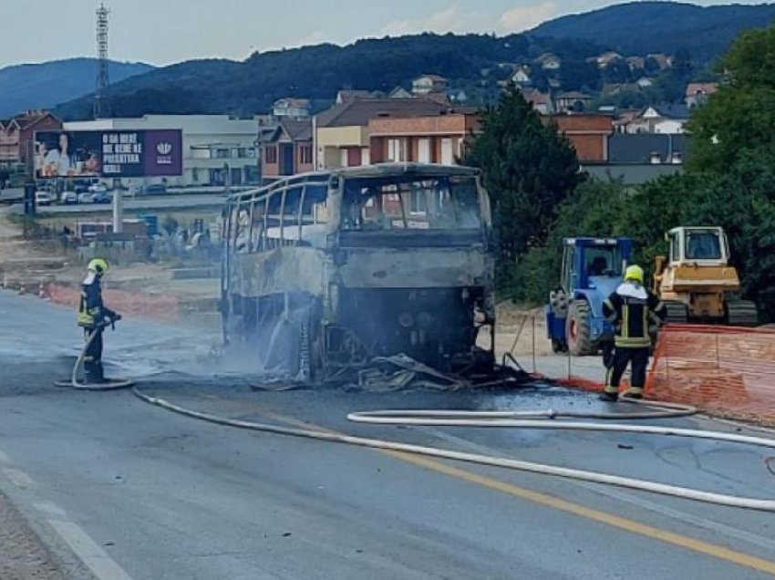 Policia jep detaje për autobusin që u përfshi nga zjarri: Nuk ka asnjë të lënduar
