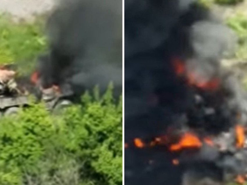 Momenti kur Ukraina shkatërron tankun rus të kamufluar
