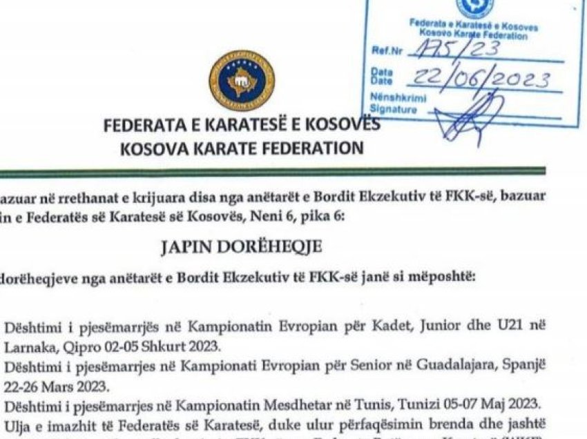 Japin dorëheqje masive në Federatën e Karatesë së Kosovës 