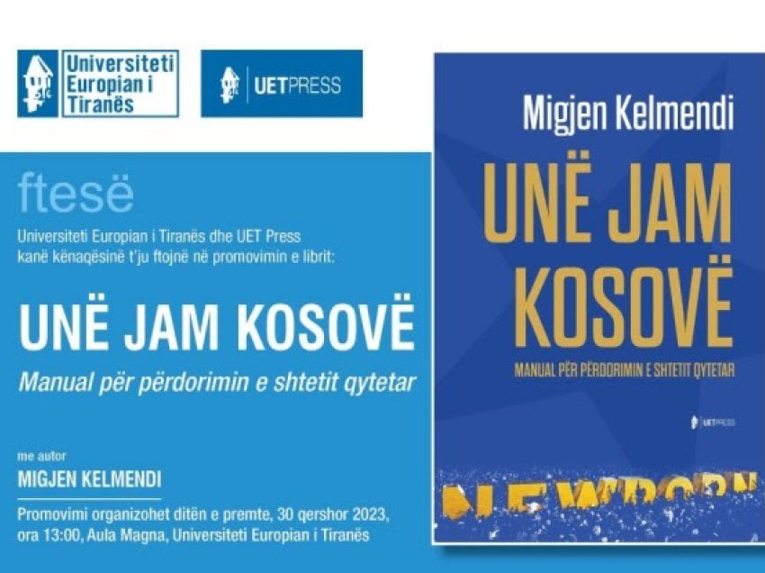 Libri “Unë jam Kosovë” promovohet të premten në Tiranë