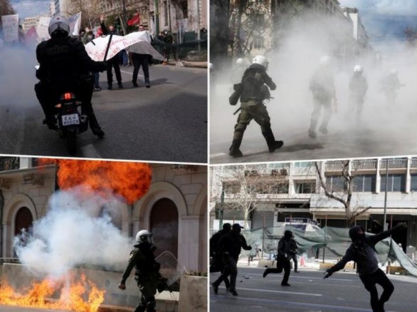Kaos rrugëve të Athinës, ‘fluturon gaz lotsjellësi dhe granatat trullosese – mijëra demonstrues përleshën me policinë