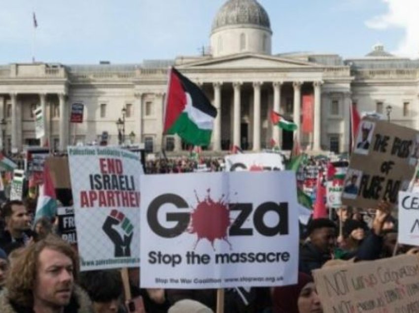 Dhjetëra mijëra njerëz u mblodhën në Londër në solidaritet me Palestinën