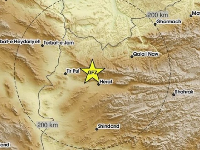 Tërmet prej 6.4 ballësh të shkallës Rihterit në Afganistan