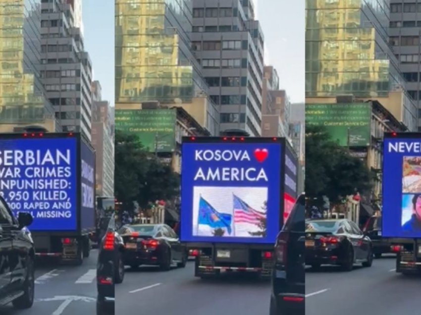 “Krimet e pandëshkuara serbe” – në zemër të New Yorkut shfaqen të dhënat e luftës në Kosovë në një reklamë