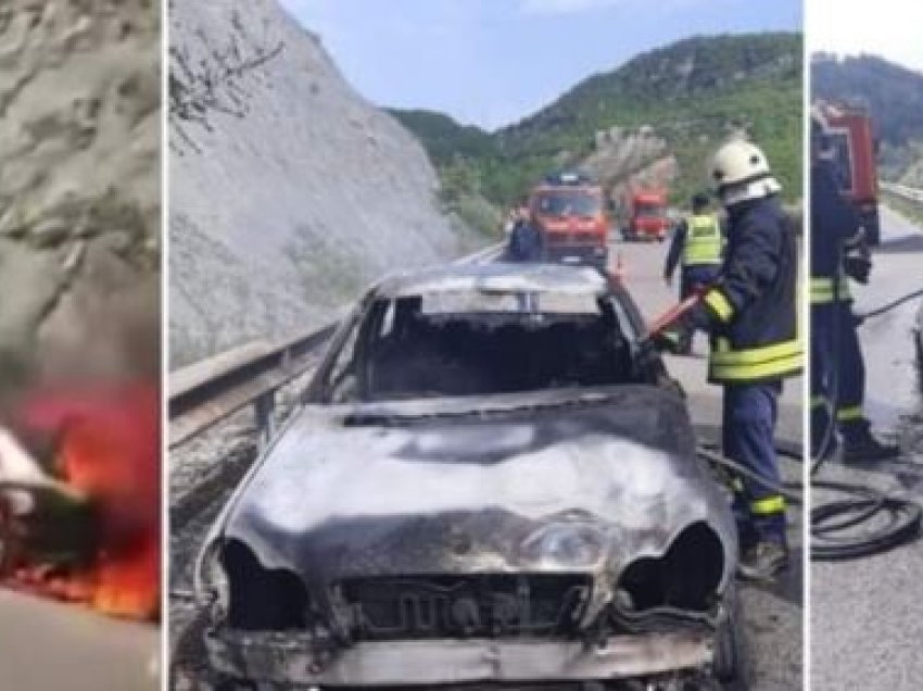 Digjet makina në autostradën Tiranë-Elbasan, dyshimet e para të policisë