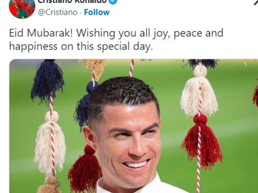 Ronaldo e uron festën e Bajramit