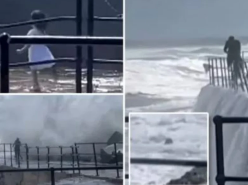 Dallgët e furishme “rrëmbejnë” vajzën e vogël gjatë stuhisë, babai hero kërcen në det për ta shpëtuar! Çfarë thanë dëshmitarët
