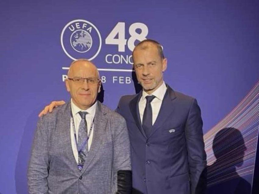 Ademi takon presidentët Çeferin dhe Infantino në Kongresin e UEFA-s në Paris 