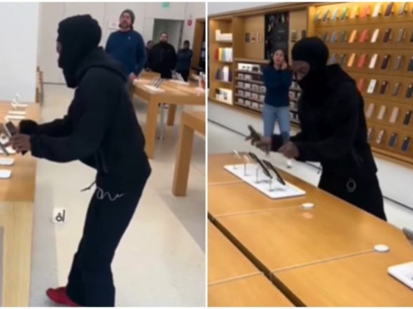 Do të tronditeni me këto pamje – hajduti vodhi në pikë të ditës dhjetëra iPhone nga një dyqan i Apple, të tjerët shikonin si të hutuar pa bërë asgjë