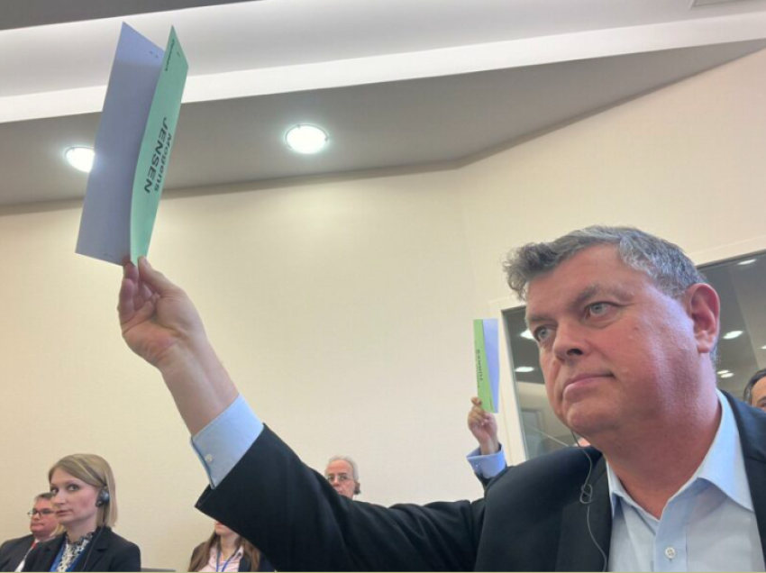 Deputeti danez duke votuar pro Kosovës në Paris – Shikimi i përfaqësueses serbe tregon shumë