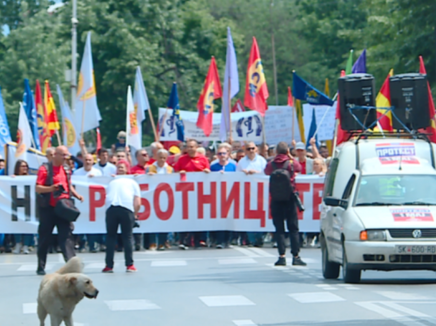 Mijëra punëtorë protestuan sot në Shkup