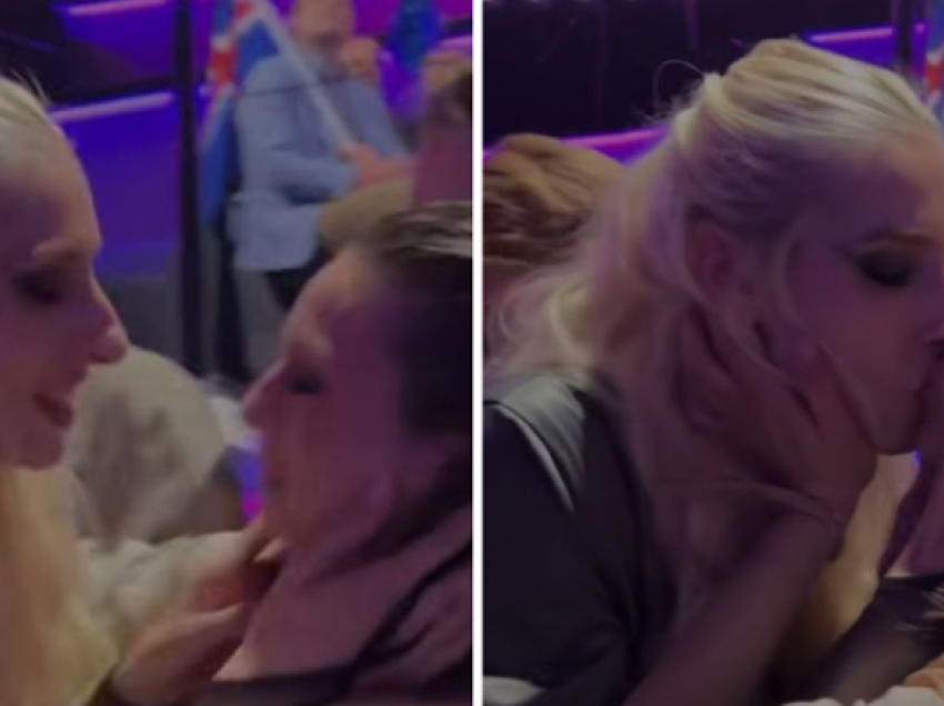 Këngëtarja përfaqësuese e Sllovenisë në Eurovision e festoi kualifikimin në finale duke u puthur me një grua